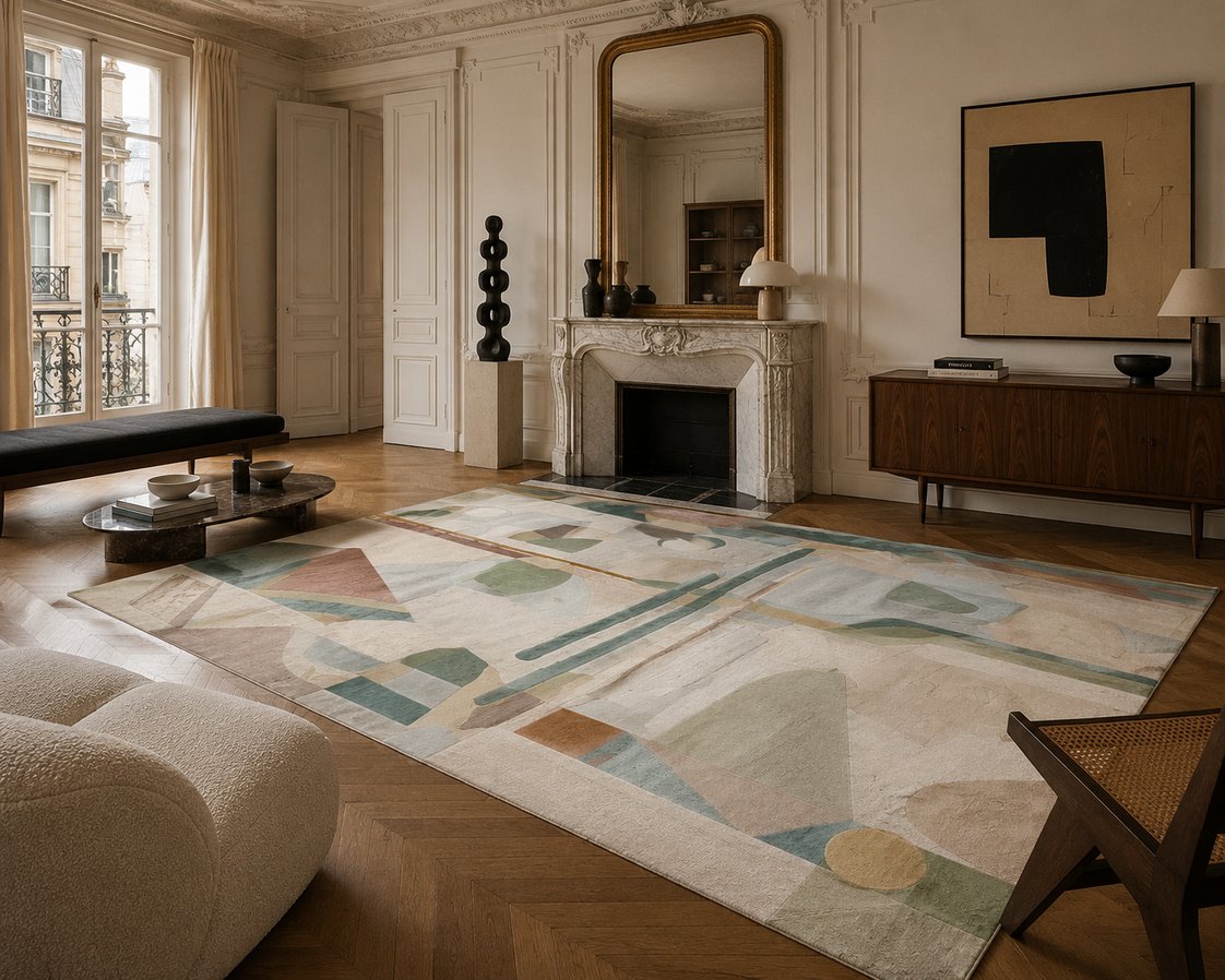 Tapis Rouge — Rug Composition IV in a Parisian interior